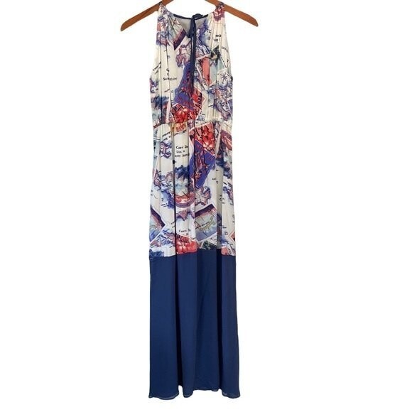 Peter Som for desigNation Postcard Maxi Dress Sleeveless Halter Neck Cover Up - Picture 5 of 16